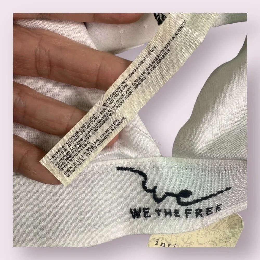 We The Free Free People Triangle Bralette Ivory‎ L NWT - Picture 9 of 12